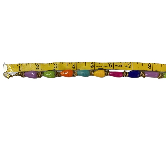 Colorful Chunky Beaded and Metal Necklace - Picture 13 of 16